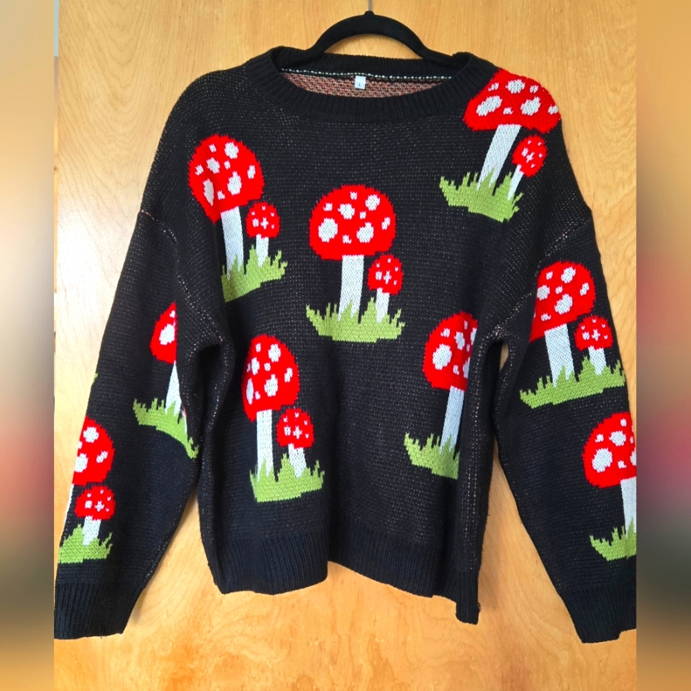 Mushroom Print Cozy Sweater